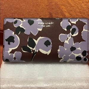 NWT 🔥 Kate spade large slimbifoldwalletCameronwildflower